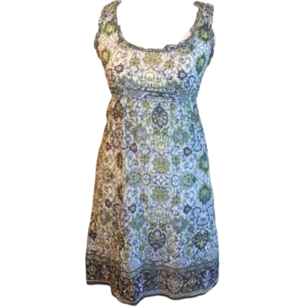Max Studios Beautiful Floral Sleeveless Lined Empire Waist Summer Dress